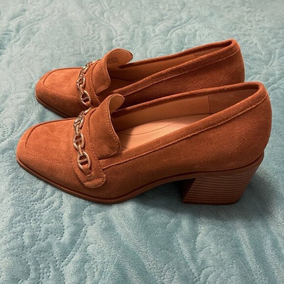 Alex Marie Women's Farin Loafer Pilgrim Heels , Shoes Brown Leather Suede Sz 8.5 - Picture 2 of 16